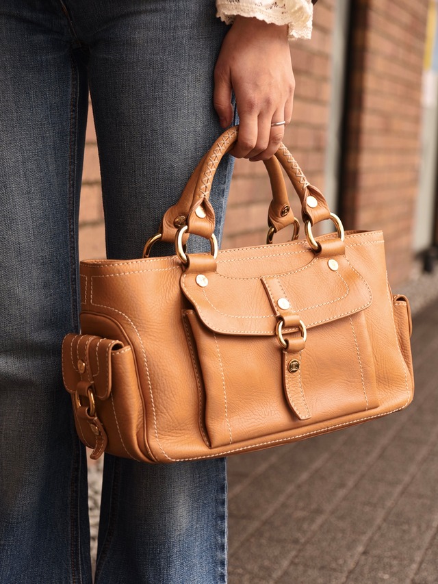 CELINE / vintage camel boogie bag.