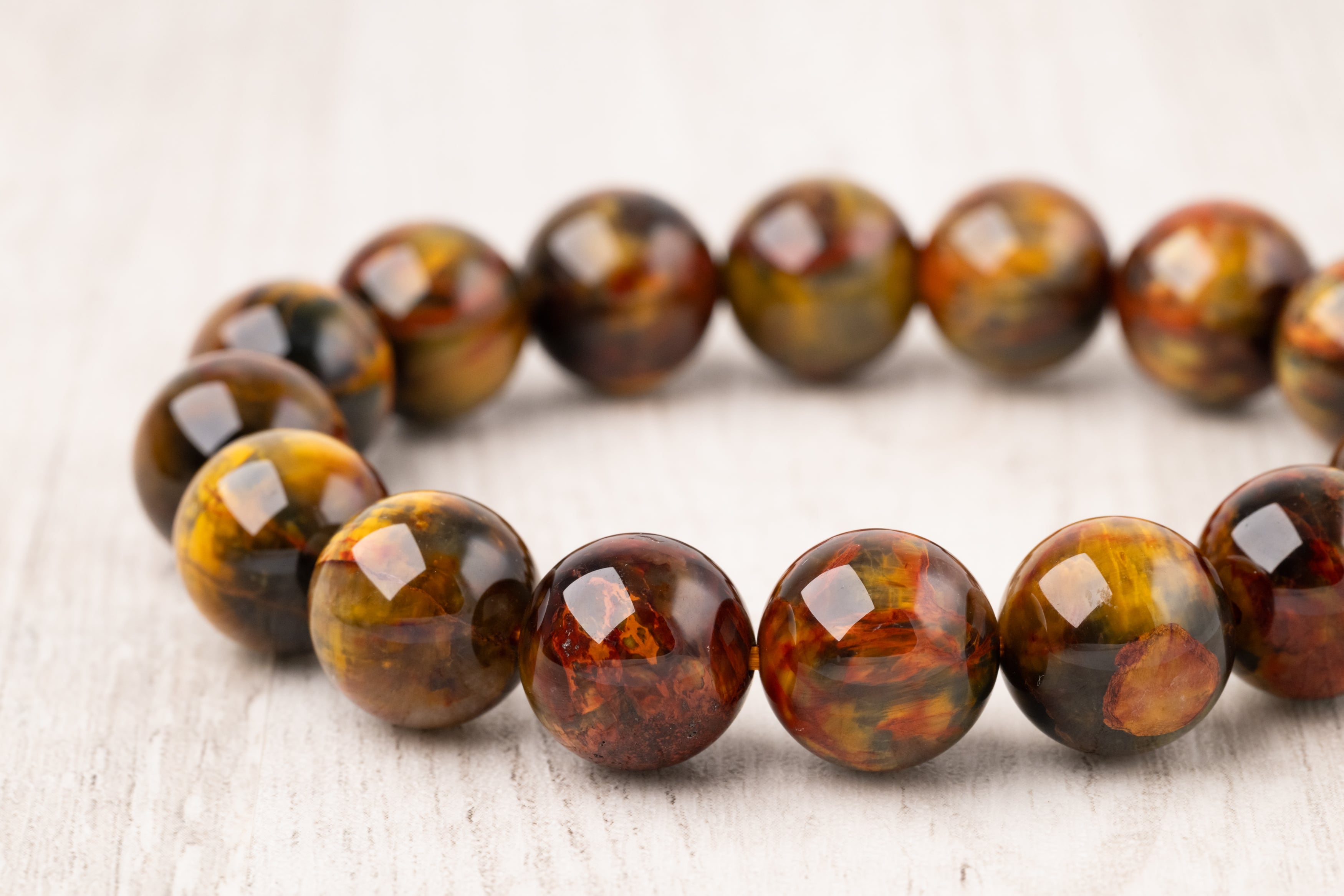 ◇一点物◇ ゴールデンレッドピーターサイト ブレスレット 12.5mm