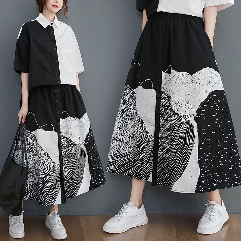 初回送料無料ラージサイズロングミディアムロングシンスリットスカート