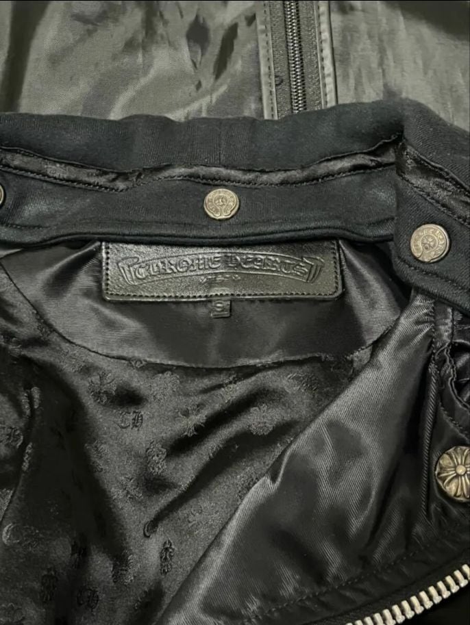 【美品】ライダース ベスト M size カウレザー クロームハーツ CHROME HEARTS クロムハーツ ライダース ベスト ナイロン