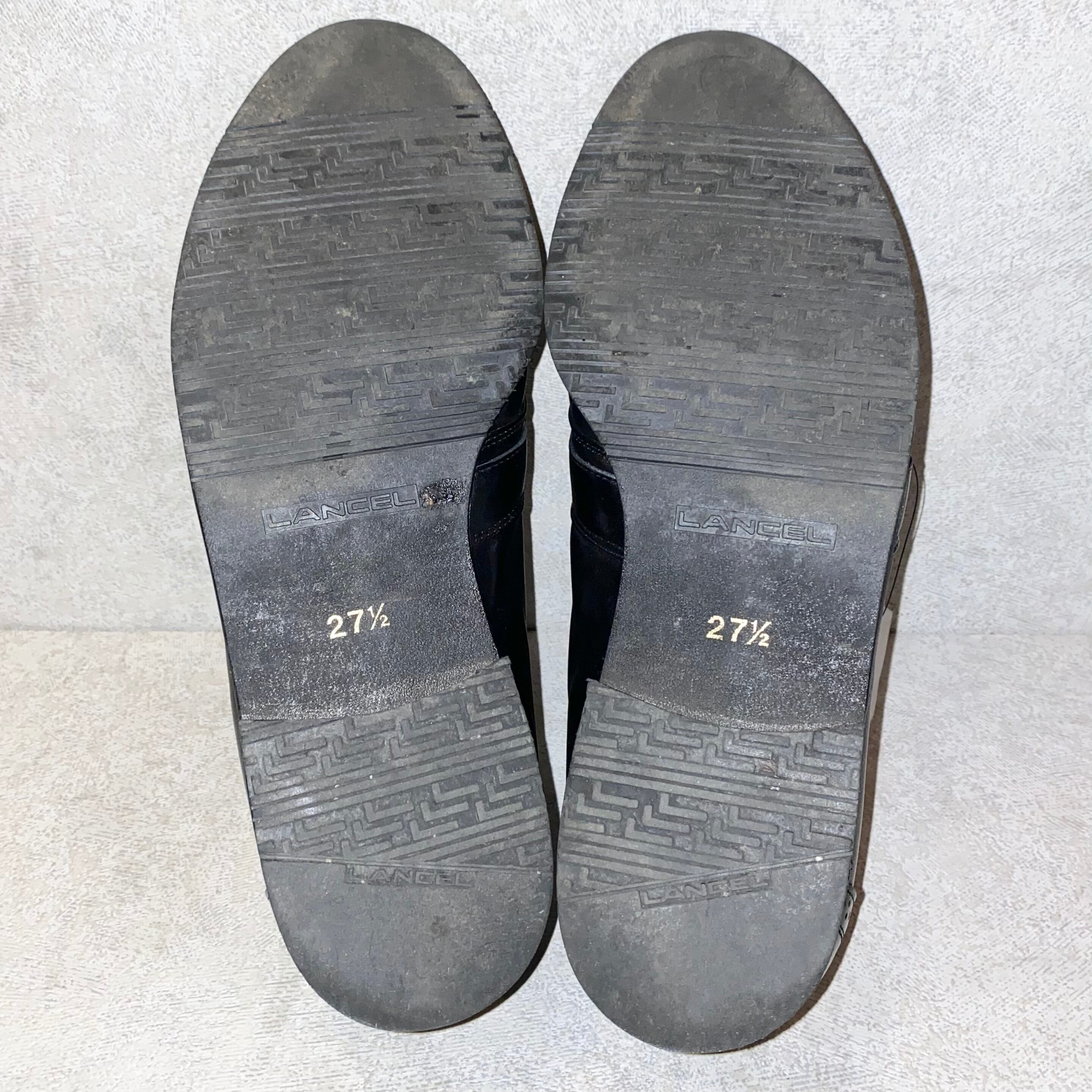 old LANCEL black leather tassel loafers | NOIR ONLINE