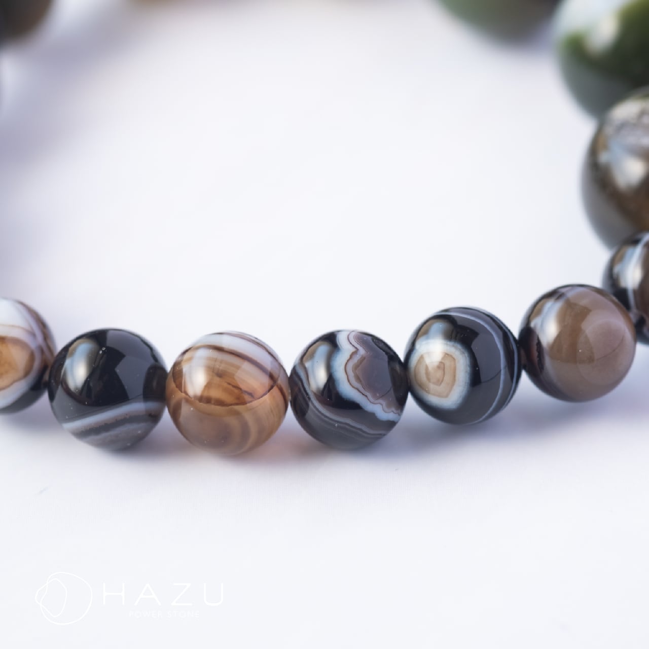 魔除けと明るい未来の笑口［笑口アゲート／オニキス／ヘマタイト