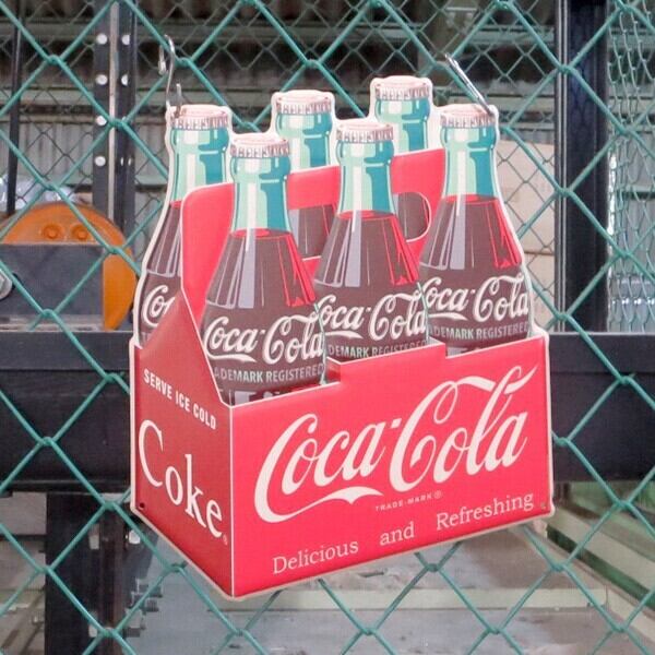 コカコーラ 看板 コカコーラ グッズ ブリキ看板 瓶 6本 COCA COLA