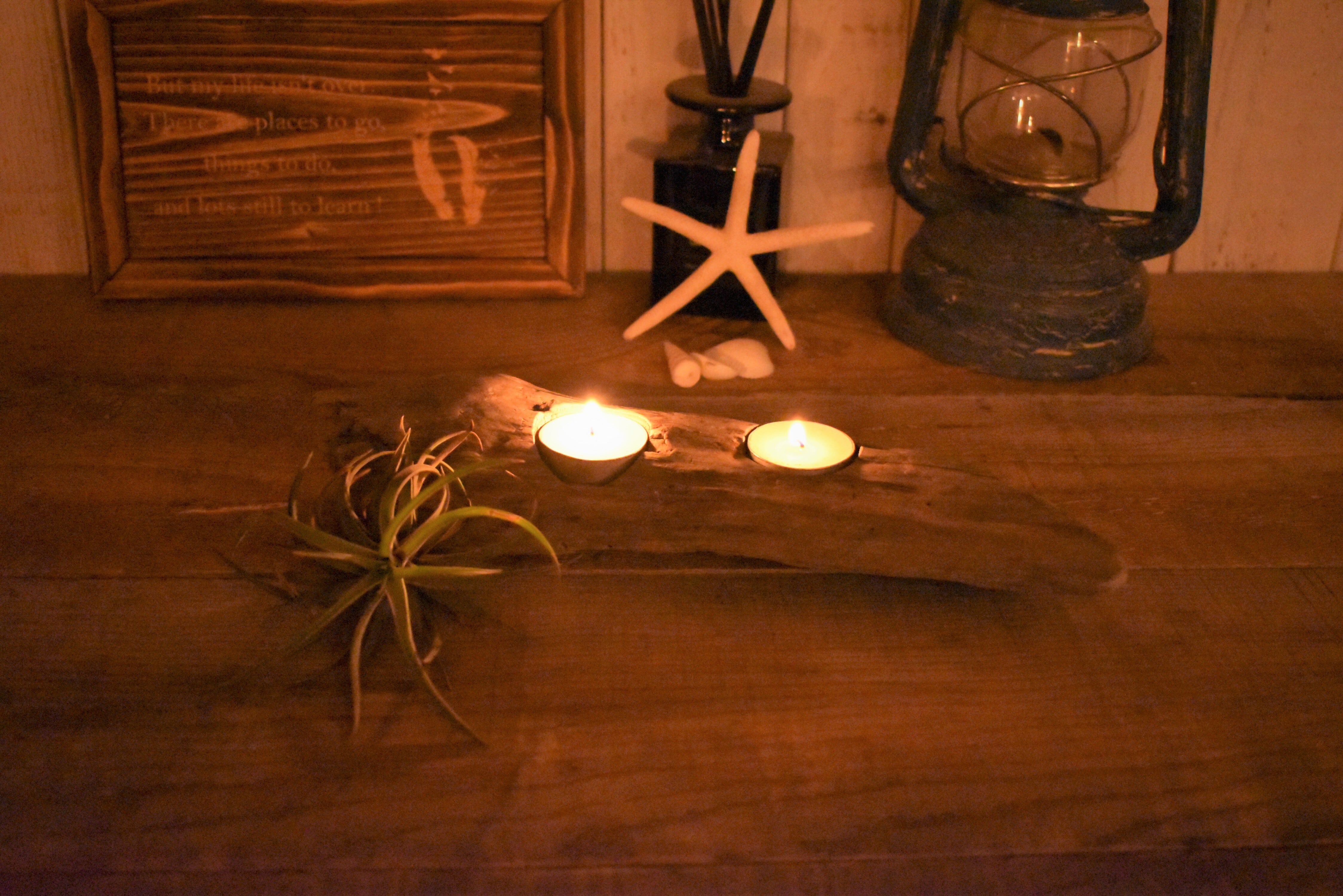 世界に一つ!流木アート アロマキャンドルホルダー#10