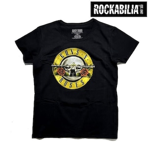 【正規品】【在庫処分セール】ROCKABILIA GUNS N ROSES  Bullet Logo on Black T-shirt　ロッカビリア レディース バンドTシャツ ガンズ・アンド・ローゼズ【440615-11-blk】