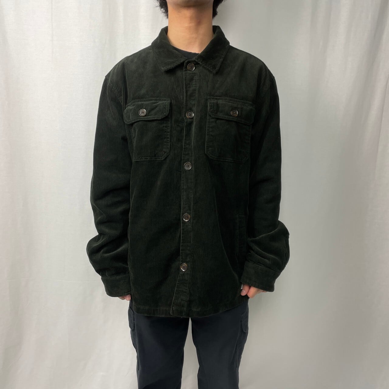 96AW stone  コーデュロイ カバーオール グリーンエッジ 63778ddcc917cb7fc7cba52f90a5df