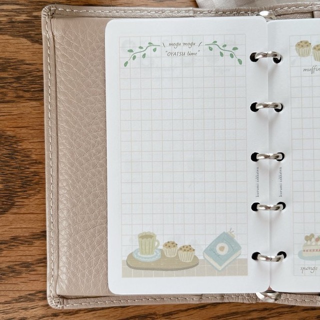 マイクロ5サイズ『3時のおやつの時間です♪』方眼メモリフィル