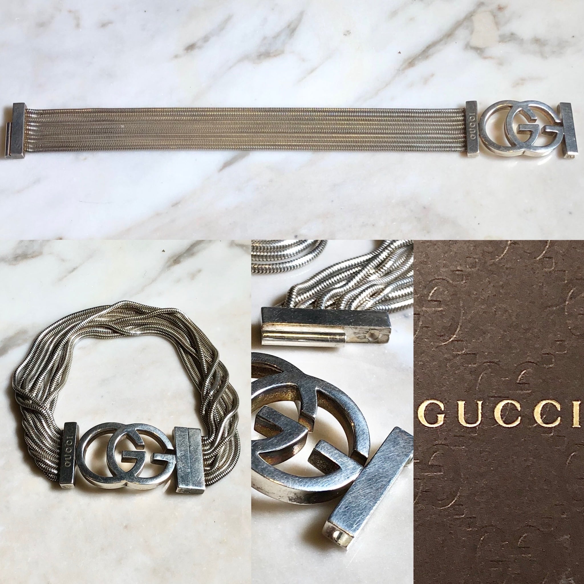 GUCCI 10-strand silver bracelet | NOIR ONLINE 