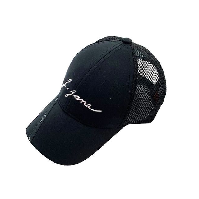 Ribbon line mesh ball cap (Black)