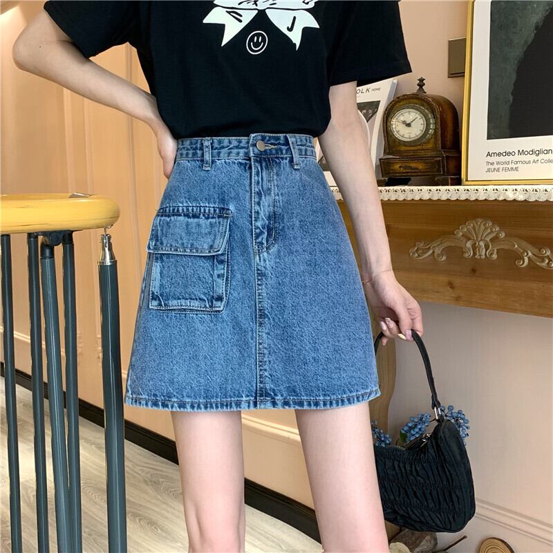 Aラインスカート サマーハイウェストウェスト薄手 夏物 クレセントシティ1077559910