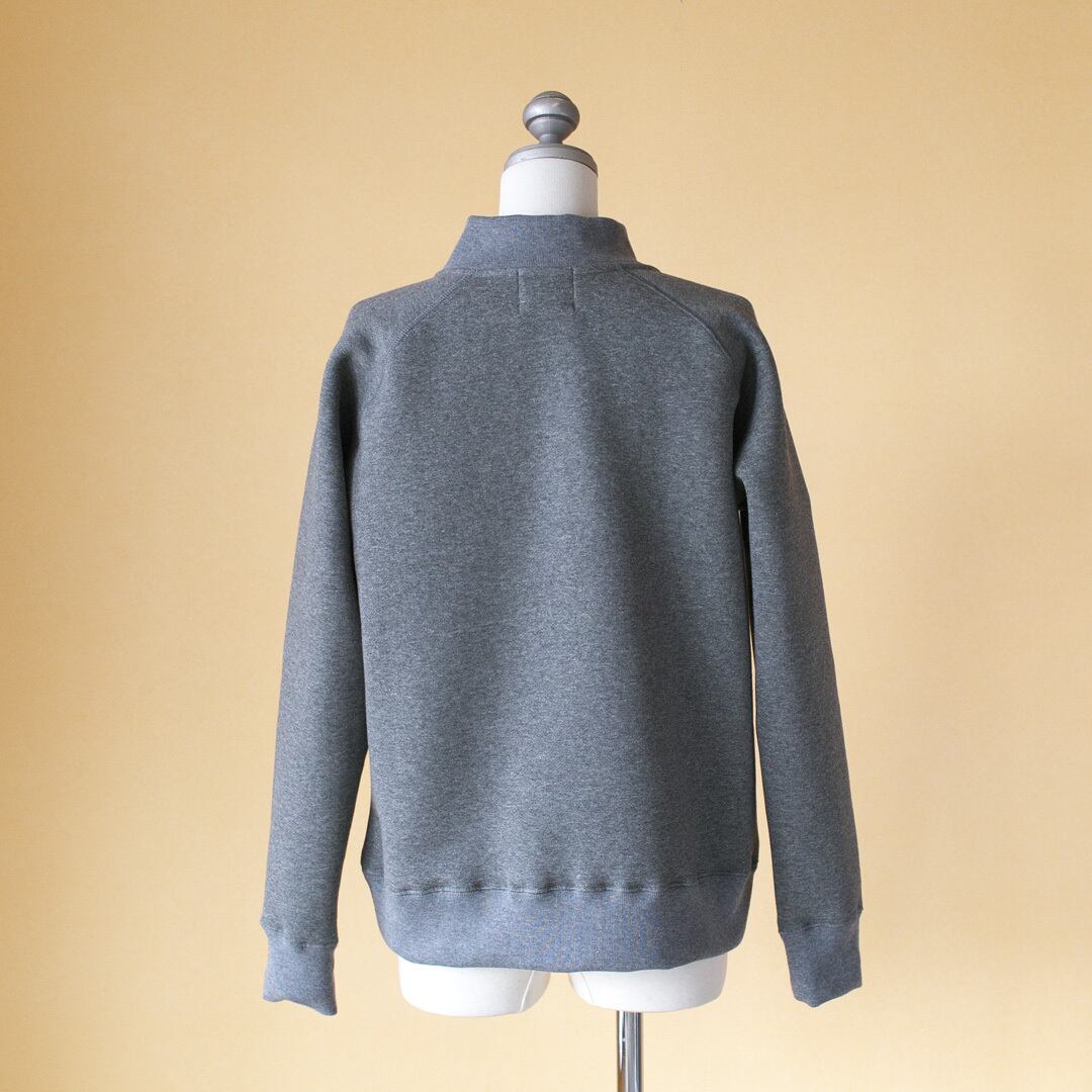 atelier naruse アトリエナルセ モックネックスウェット・杢グレイ