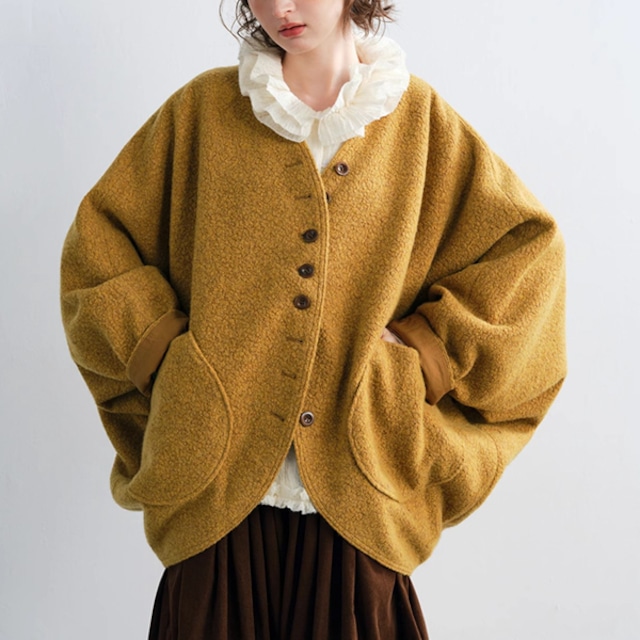 【2color】風を抱くバットスリーブのケープコート 《P0287》