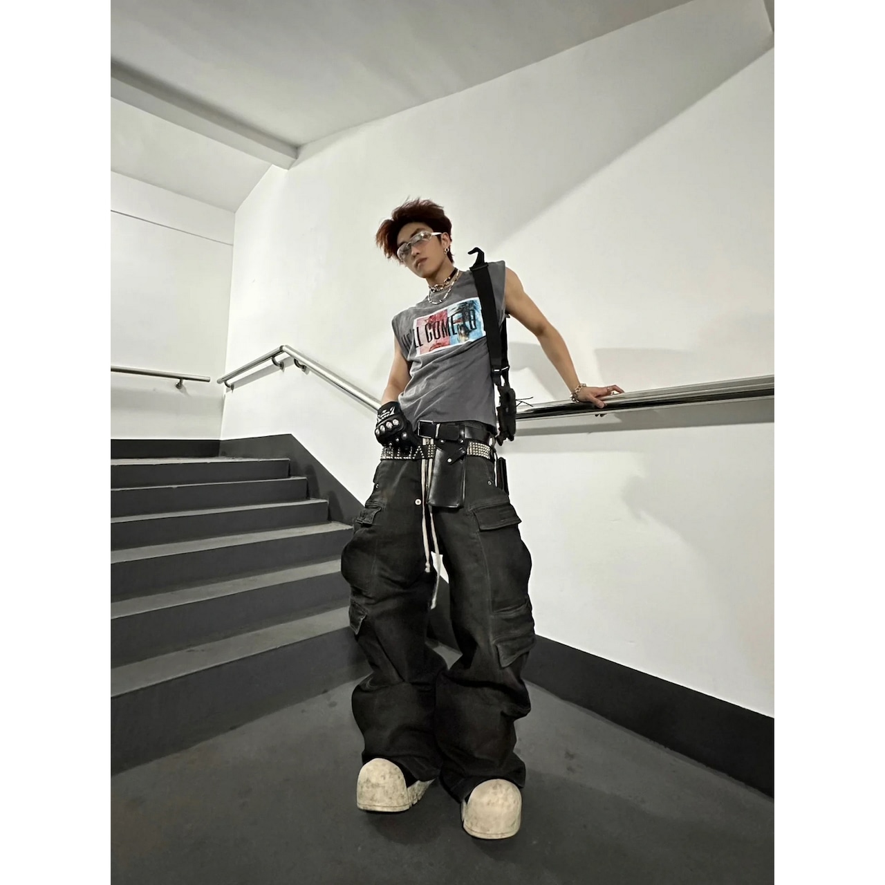 VIBE ストリート ウォッシュ加工 デニムパンツ P151