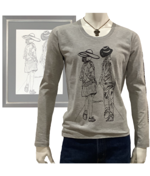 Future,future ( これからの未来 ) Uネック ロングTシャツ ヘザーグレー