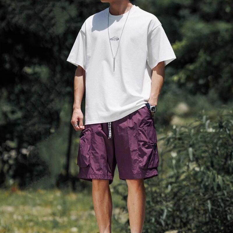 オーバーサイズ五分袖クルーネックTシャツ A18667