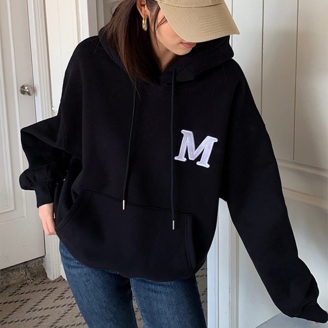 M fleece hoodie　M1346