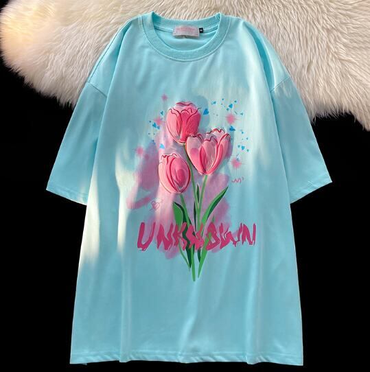 韓国風 トップス Tシャツ 夏ファッション 半袖 ブラウス レディース