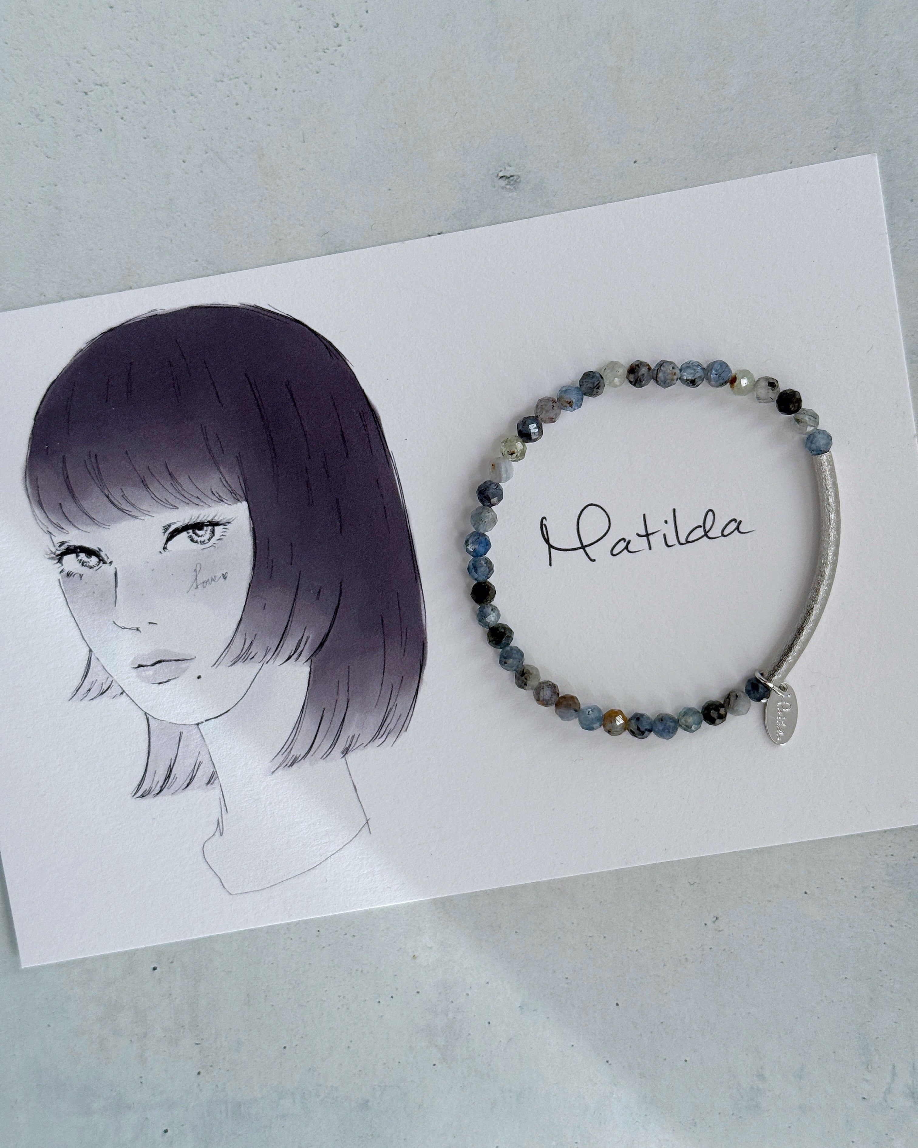 Tube & stone bracelet(カイヤナイト)