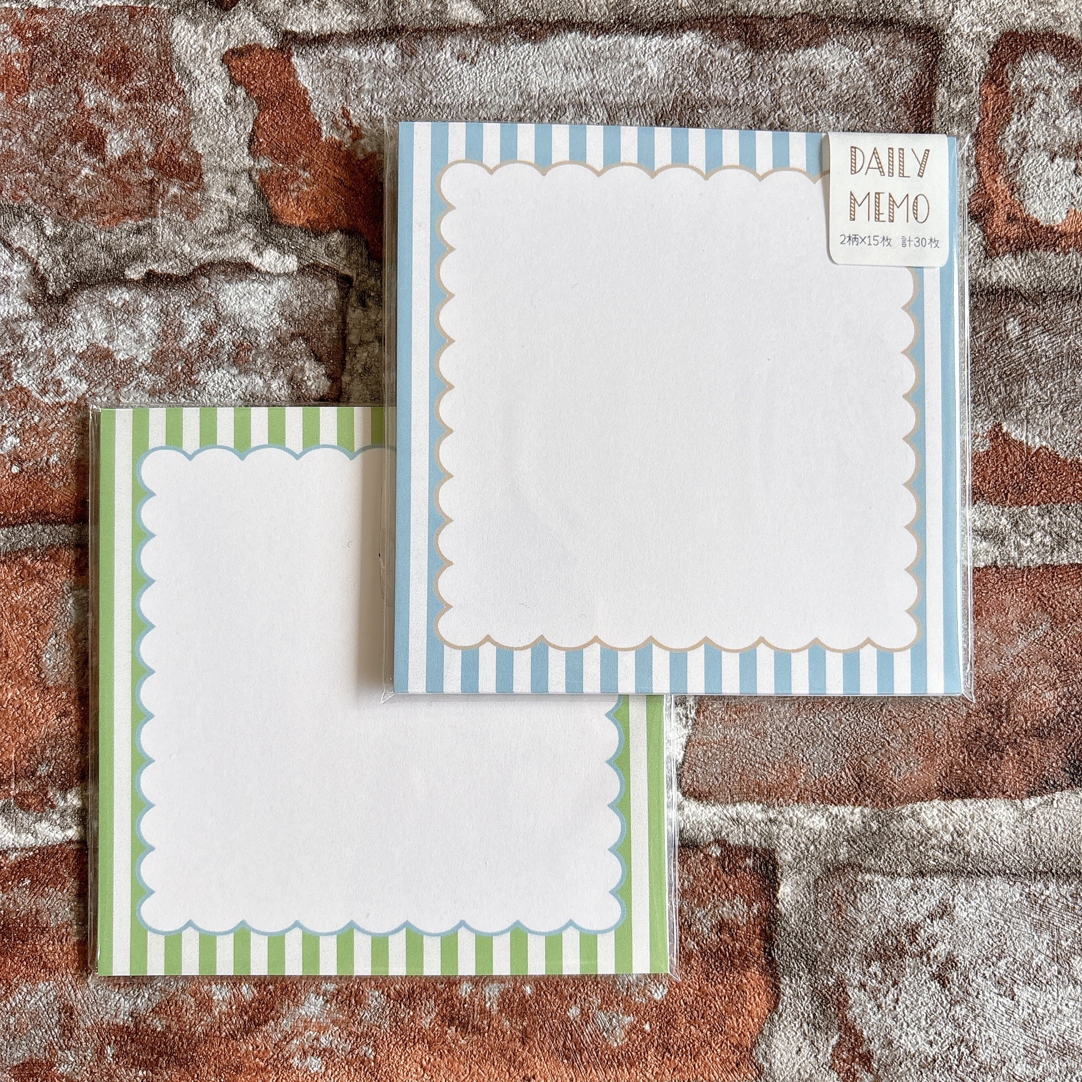 DAILY MEMO パステルブルー&パステルグリーン【M5スクエアサイズ】30枚入り