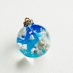 【B品】大きな青空雲レジン　キーホルダーorネックレス　ゴールド