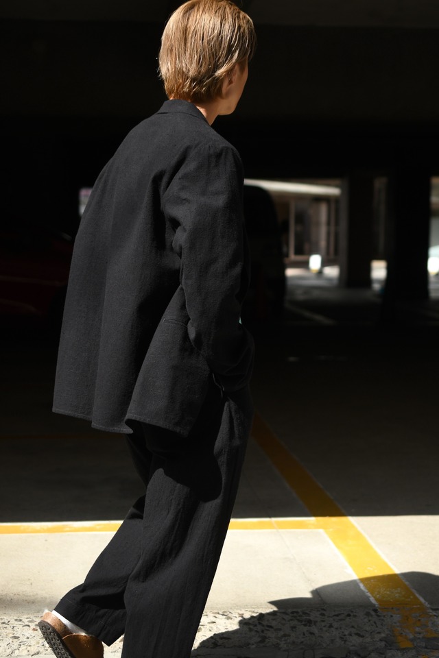 blurhms / Silk/Cotton Nep Cardigan Jacket (Black)