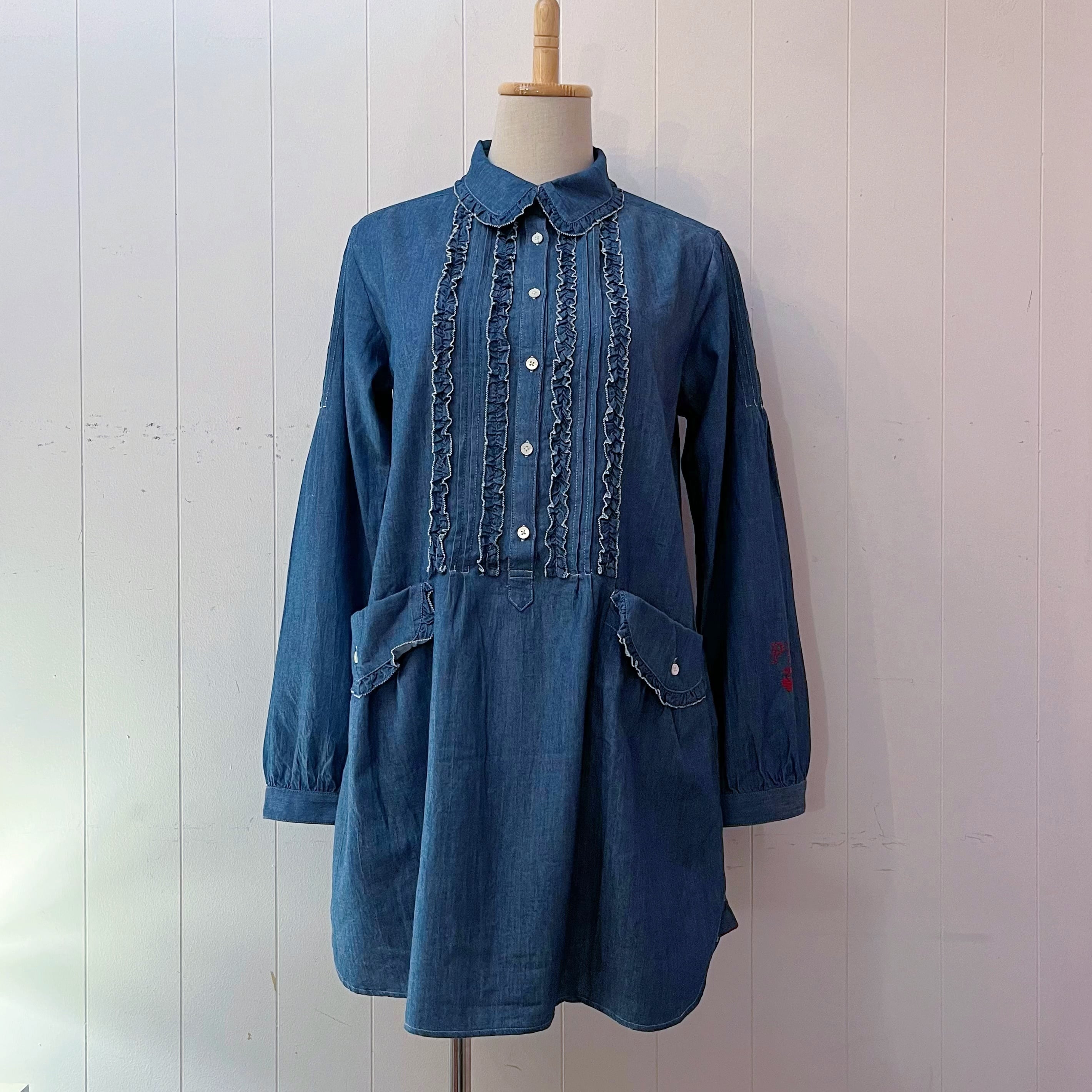 PINKHOUSE / frill pocket denim blouse