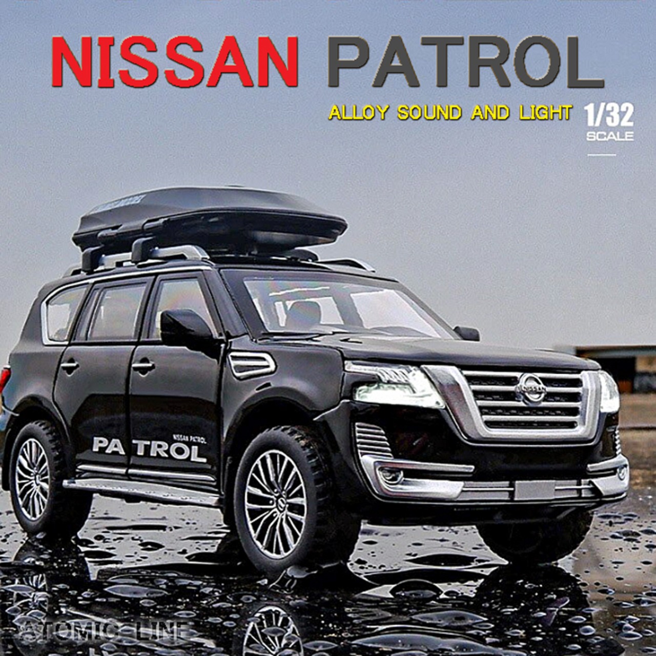 日産 サファリ PATROL 1/32 ミニカー 全3色 ライト点灯 エンジンサウンド 合金モデル 模型 ジオラマ