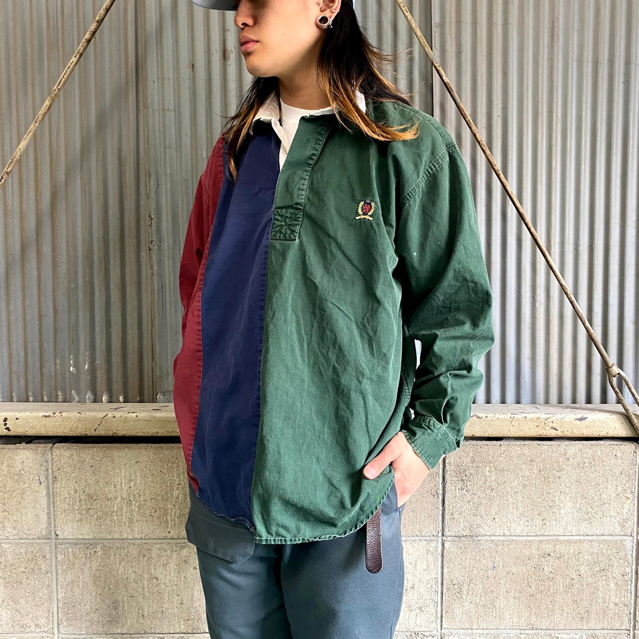 90年代 TOMMY HILFIGER トミーヒルフィガー クレイジーパターン 長袖 