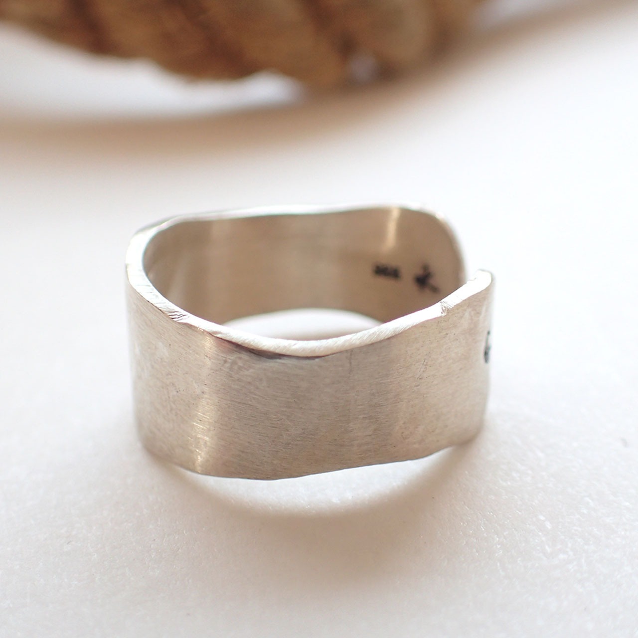 Hammered Rough Open Ring(10mm)　