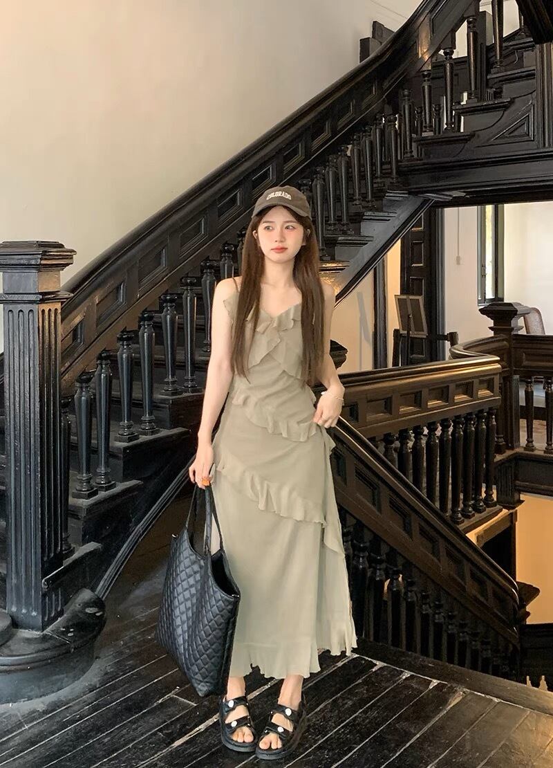 フリル ロング丈ワンピース G10CON0080