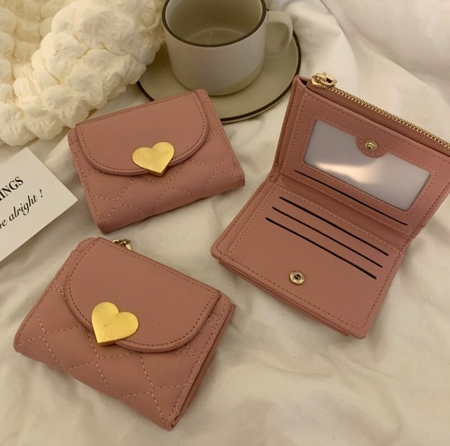 【お取り寄せ】ピンク財布 ins風 小銭入れ 韓国風 可愛い 収納袋