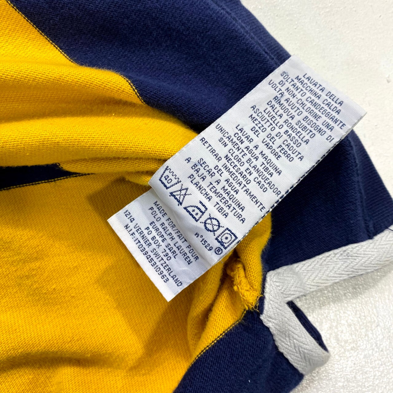 ポロバイラルフローレン ボーダー 長袖 ラガーシャツ メンズM エルボ