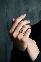 S925 ROWS OF STONES THIN RING