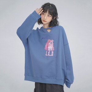 ONLINE純潔な少女の長袖プリントスウェット