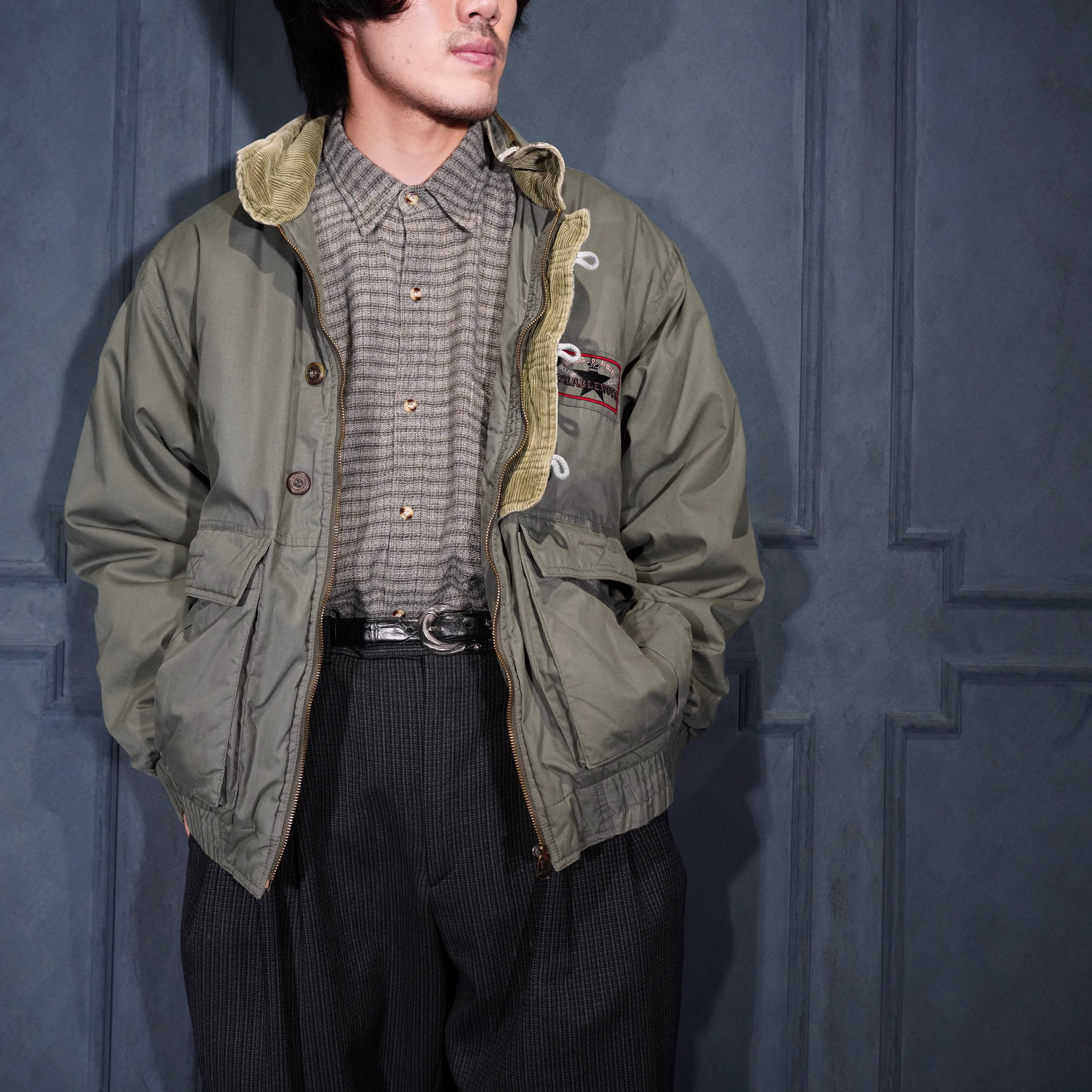 EU VINTAGE CHALLENGER EMBROIDERY DESIGN ZIP UP BLOUSON/ヨーロッパ