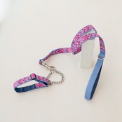 大型犬用リード＆ハーフチョークセット　マゼンタプリズマ