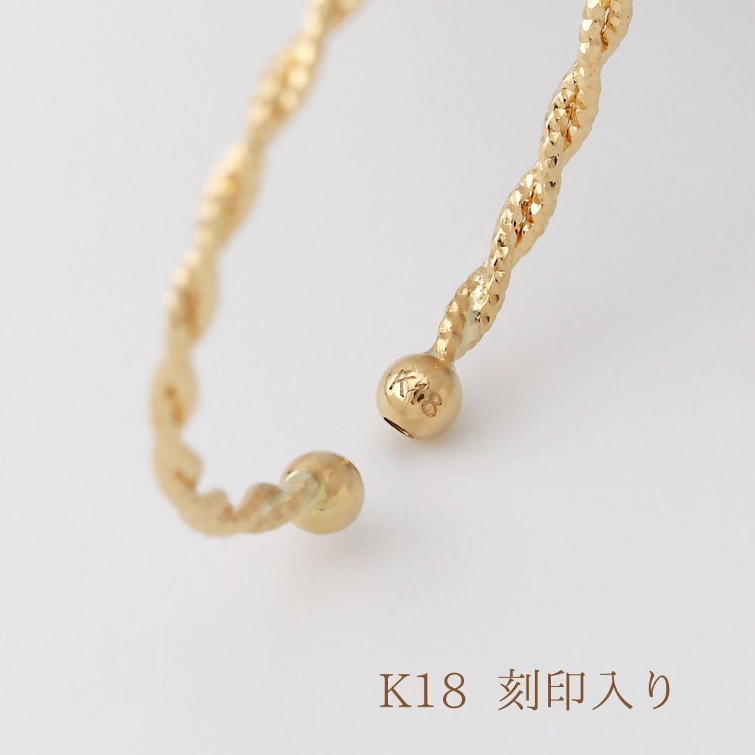 ツイストリング♡7号【ノワールドプーペ】K10 ゴールドリング☆アガット 好きも 8号～10号〉K18ツイストオープンリング つけっぱなし No.197#8～10