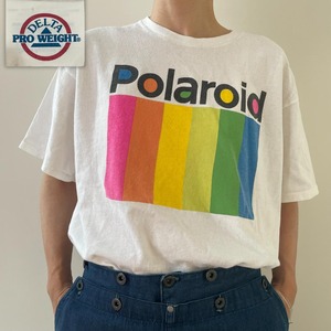 GF581 ポラロイド カメラ Tシャツ 00s 90s ビックロゴ 企業T 白