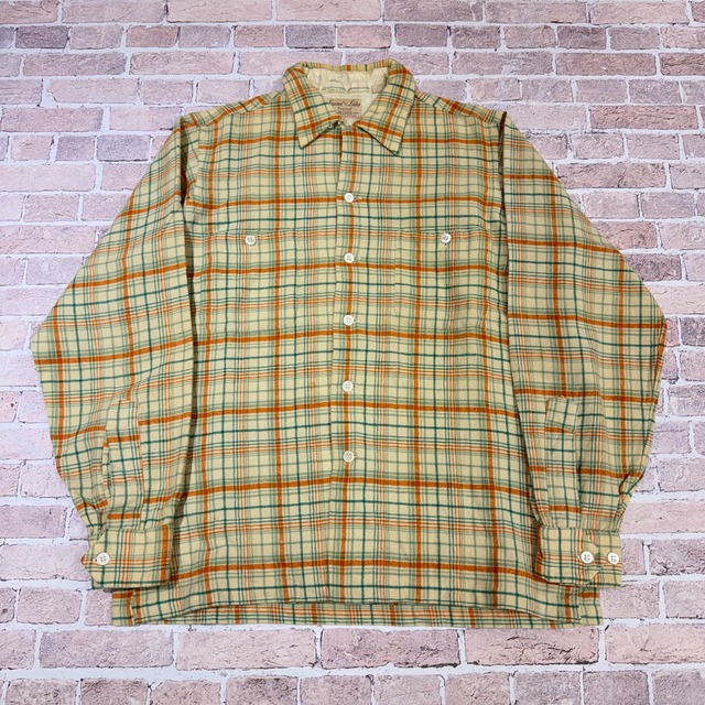 1950s GAME AND LAKE WOOL CHECK SHIRT