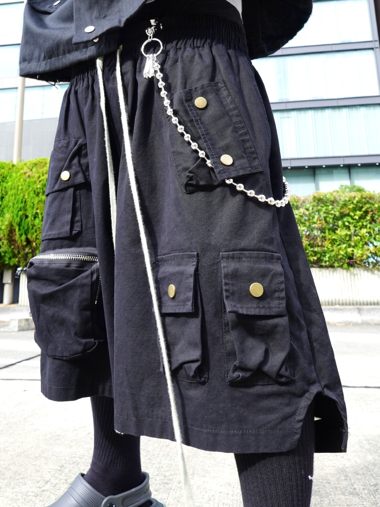 【PLANET STUDIO】long cord pockets half pants(2colors)