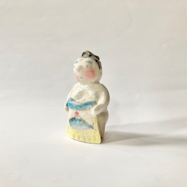 おすもうさん化粧廻しの置き物 / すずきたまみ / 陶芸作品