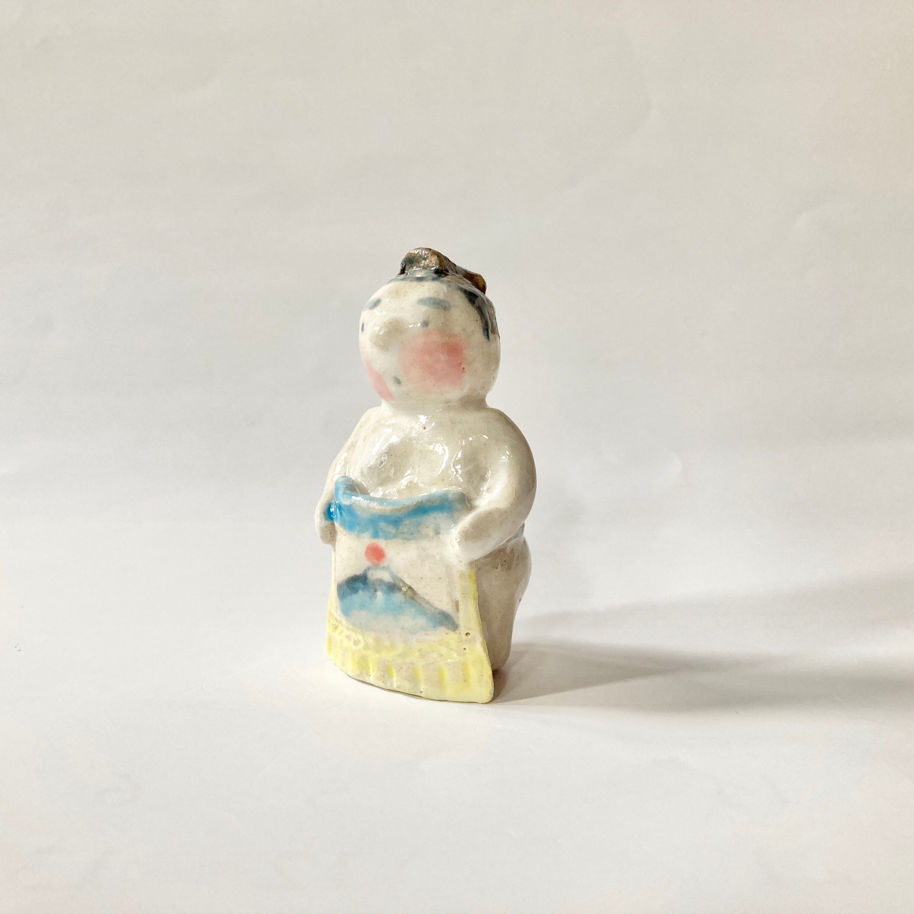 おすもうさん化粧廻しの置き物 / すずきたまみ / 陶芸作品