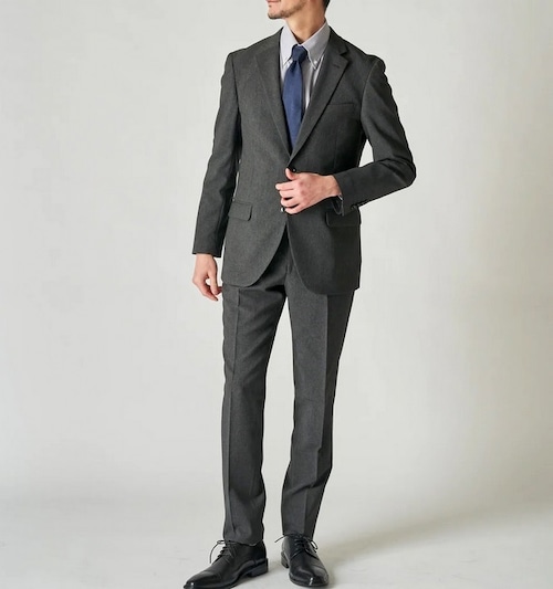 4-Way Stretch Washable Suits　Melange Black