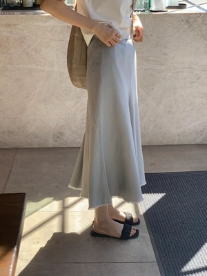 (予約) ounce / Linen fringe skirt / 2color