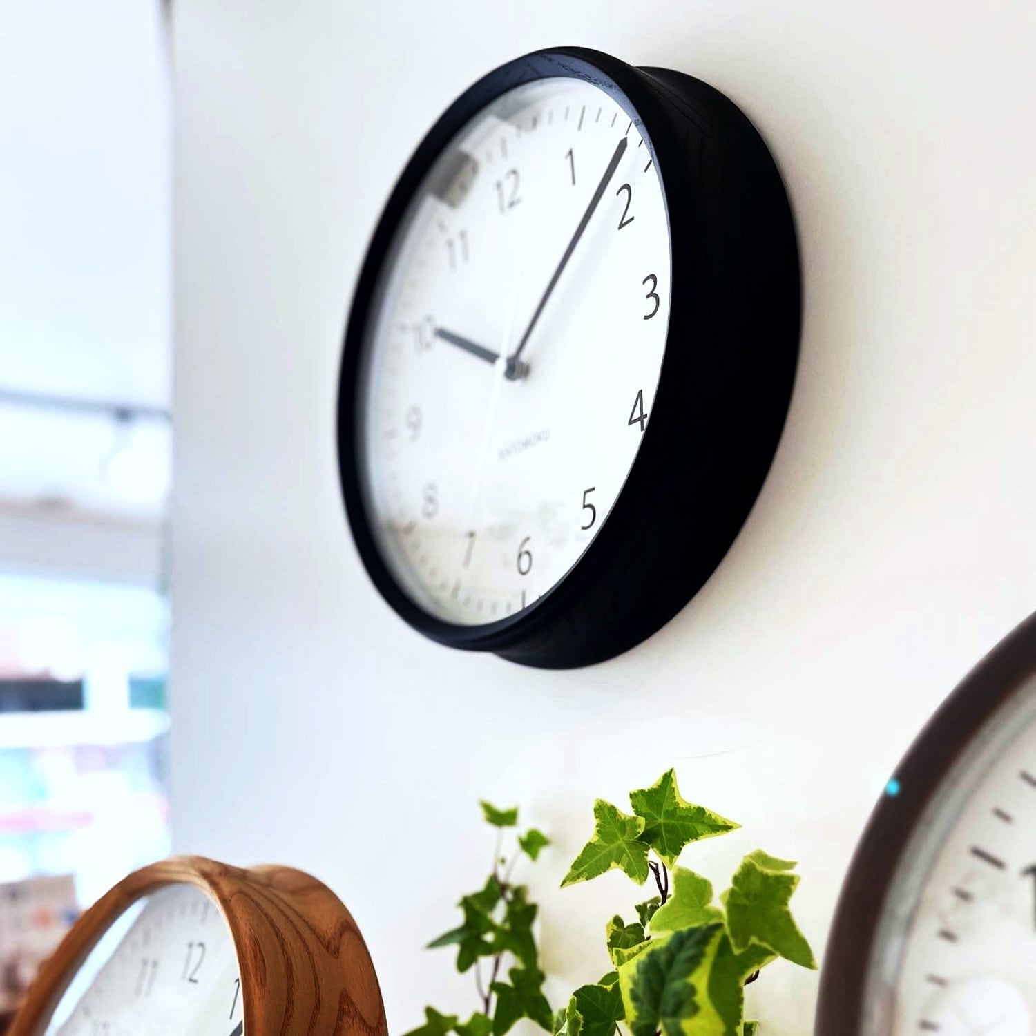 KATOMOKU muku clock 4 ブラック km-57BK 掛け時計 | 加藤木工株式会社