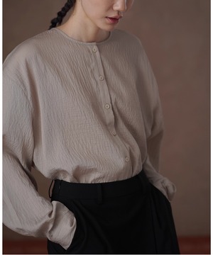 ゆったり◆ラウンドネックブラウス【t-10521】
