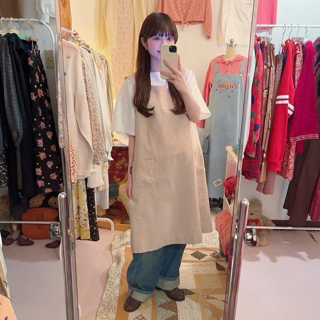 marie claire / yellow check one-piece