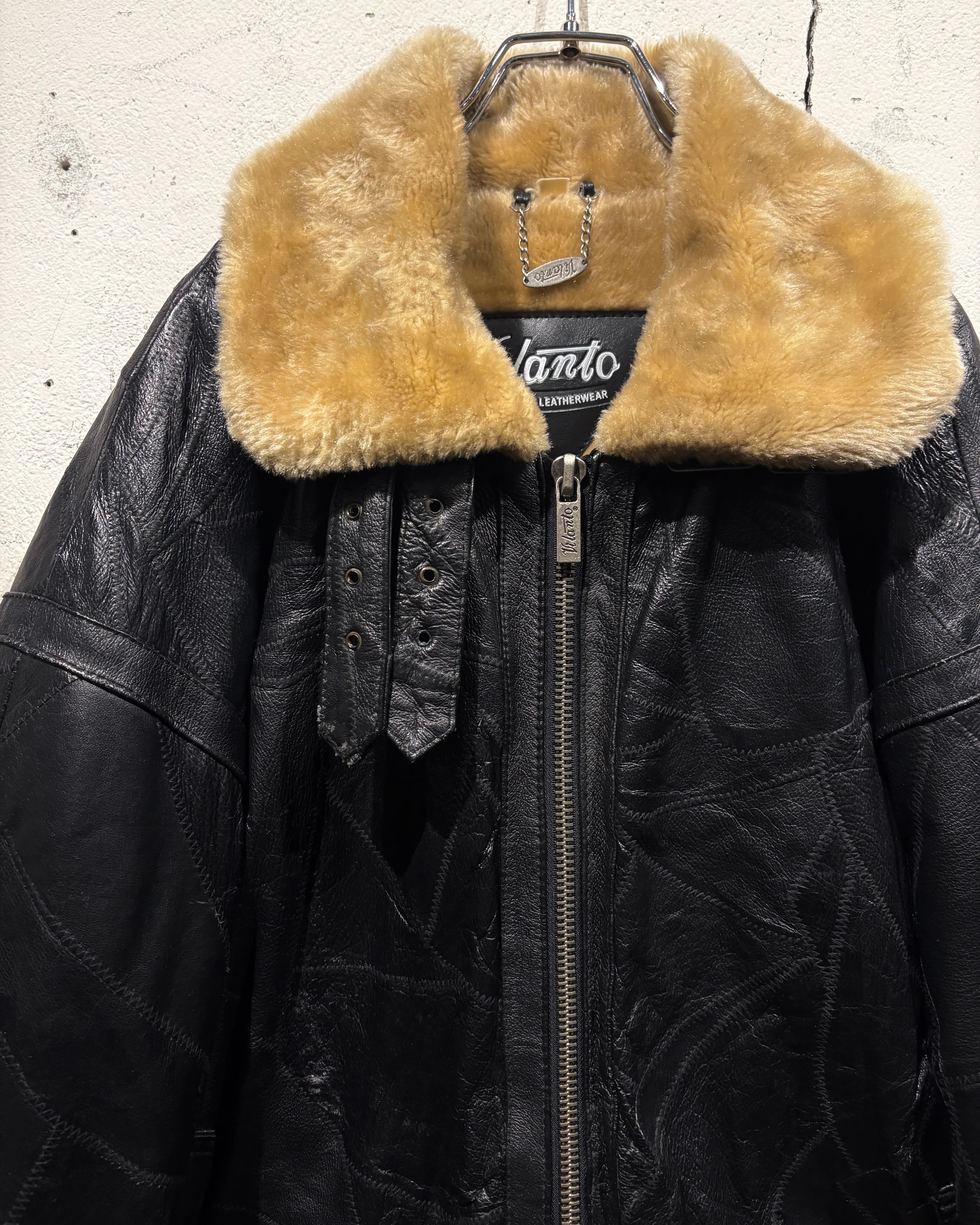 Caka otto】 “ツギハギ” Vintage Loose B-3 Type Mouton Jacket | Caka