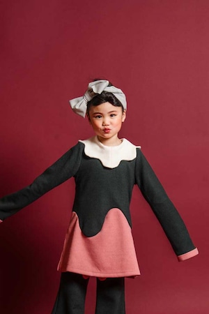【26AW】ZOZIO(ゾジオ)Tsubasa tops d.green×pink(S/M/L)トップス 深緑×ピンク