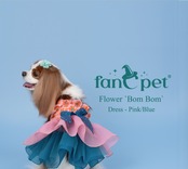 [予約販売] [fanCpet］ Flower Bom Bom Dress-Pink/Blue